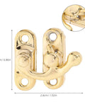 Gold vintage swing lock clasp from Old School Antique Style Hasps And Latches Set For Cabinets And Jewelry Boxes, iron with measurements