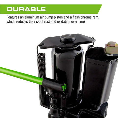 12-Ton Heavy Duty Air Hydraulic Bottle Jack For Cars And Trucks Pro Grade With Fully Welded Base Flash Chrome Ram Aluminum Piston