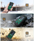 Ultra Precise Laser Distance Meter With 165 Feet Range in cold, wet, and dusty conditions demonstrating IP54 durability.