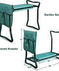 Folding Garden Kneeler And Seat With Free Tool Pouches For Easy Weeding, EVA Foam Knee Pad Keeps Clothes Clean, Sturdy Bench