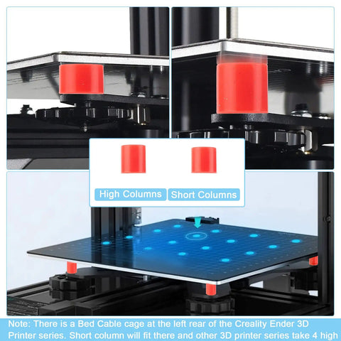 Sixteen Piece Silicone Heatbed Mount Set For 3D Printers Includes 0.63x0.63 And 0.63x0.71 Inch Leveling Pads Pro Grade