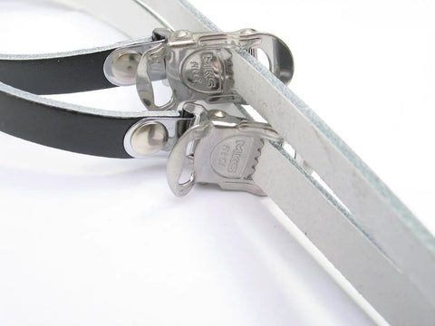 Premium Black Leather Toe Straps 420mm Long Pair For Pedals Built For Real World Rides Durable Slip Resistant Grip