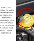 Brake Fluid Cap Master Cylinder Filler Cap Replacement OEM 4683656AB Yellow Reservoir Cap installed on vehicle engine.