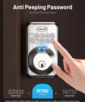 Smart Fingerprint Door Lock With Keyless Entry And 20 Biometric Fingerprints For Quick Access No Key Fumbles Auto Anti Peeping Password And User Codes IP54 Waterproof Easy Install And Fast Unlock For Your Home with anti-peeping password display.