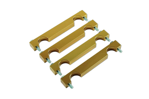 Premium Camshaft Holding Tool Set For Mercedes Benz V6 And V8 Gas Engines M276 M278 M157 showing four gold camshaft holders.