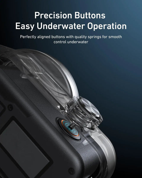 Close-up of precision buttons on Waterproof Protective Case for DJI Osmo Nano Xtra Atto Underwater Housing 60M IPX8 Snorkeling Scuba Gear with Anti Fog Sheets Perfect For Deep Dives And Beach Sessions That Keeps Your Camera Safe From Water Dust And Scratches, showing control features.