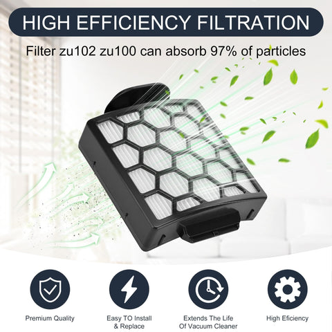 Odor Neutralizer Cartridge And Replacement Filter For Rotator Pet Upright Vacuum ZU102 And ZU100, high efficiency filtration