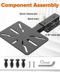 Badass Heavy Duty Carbon Steel Vise Mount With Flexible Angle Swivel Rod For Bench Grinder Stand component assembly with quick release pin.
