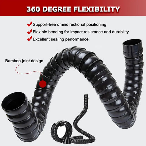 Heavy Duty Flexible Dust Collection Arm With Smoke Exhaust Hood For Industrial And Lab Setup Featuring Rock Solid Pom Build and 360 degree flexible design.