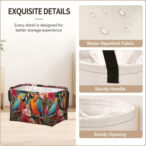Gigantic 15 Inch Fabric Storage Basket With Strong Handles, Monster 24 Liter Closet Organizer Basket, Solid Polyester Sorting Bin To Keep Your Space Legit Crisp, featuring water-repellent fabric and sturdy handles.