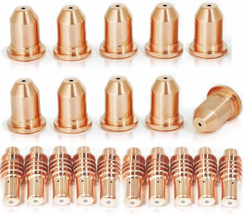 Plasma Cutter Consumables Kit For 65 Amp Titanium Torch, Includes 10 Tips 59164 And 10 Electrodes 59182, Replacement OEM-Style Set