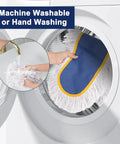 24 Inch Commercial Dust Mop For Floor Cleaning With Heavy Duty Flat Mop Head And 59 Inch Long Handle, Includes Two Cotton Reusable Mop Pads for washing