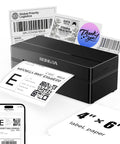 Wireless Bluetooth 4x6 Thermal Shipping Label Printer for fast package labeling, compatible with iPhone and Android.