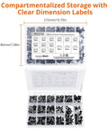600 Piece Black Aluminum Blind Rivets Assortment Kit In 15 Sizes From 2.4x6mm To 6.4x16mm With Portable Storage Case