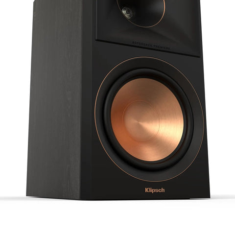 RP 600M II Ebony Bookshelf Speakers With A Bigger Tractrix Horn And 1 Inch LTS Titanium Tweeter, close-up of copper woofer