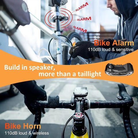 Ultra Bright Bike Light Set With Horn Alarm And Remote Tail Light With Turn Signals And Brake Light For Late Night Rides Front And Rear Rechargeable Headlights 900 Lumens Six Modes Anti Glare T Beam