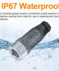 10 Pack M12 4 Pin Aviation Connector Female A Code IP67 Waterproof Field Assembly Plug 12mm Circular Socket shown underwater