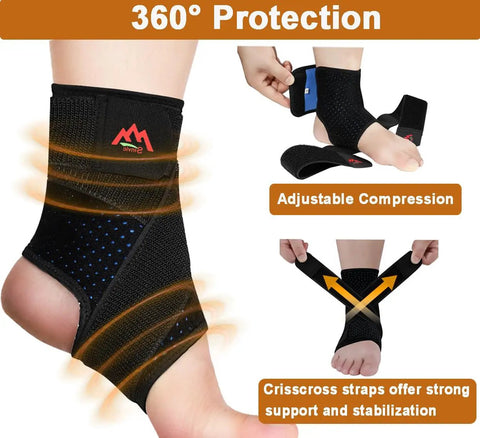Two Pack Adjustable Ankle Brace For Sprains And Recovery Breathable Neoprene Support With Ultimate Stabilization Perfect For Basketball