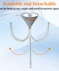 14.84 Inch Steel Bendable Spout Funnel With Filter For Automotive Oils And Liquids with detachable flexible hose