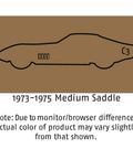 Automotive interior color for Corvette 1973-1975, Medium Saddle shade label on brown background