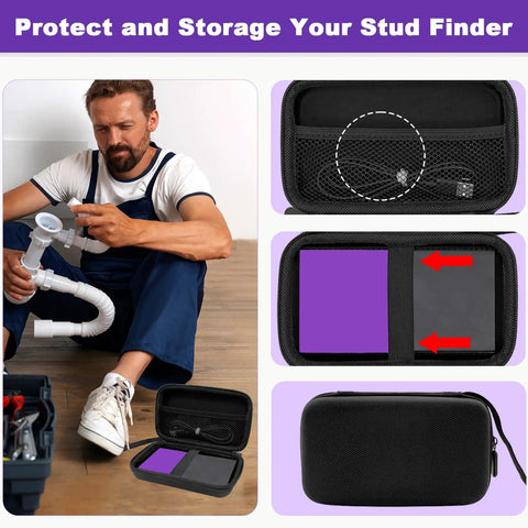 Kickass Hard Shell Case For Wall Scanner And Stud Finder With Shock Resistant Eva Armor Hella Secure Lock Heavy Duty Handle Strap Plus Handy Mesh Pocket Sweet Protective Cover Only