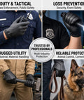 Kevlar Lined Goatskin Duty Gloves For Heavy Duty Work, Puncture Resistant Hand Protection, Industrial Grade Leather Gloves For Sharp Objects, Large Size, Tough As Nails Workwear For Construction And Manufacturing, black gloves in duty use