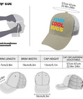 Apricot Mesh Baseball Hat For Men And Women Cool Bugs Trucker Cap size chart and measurements