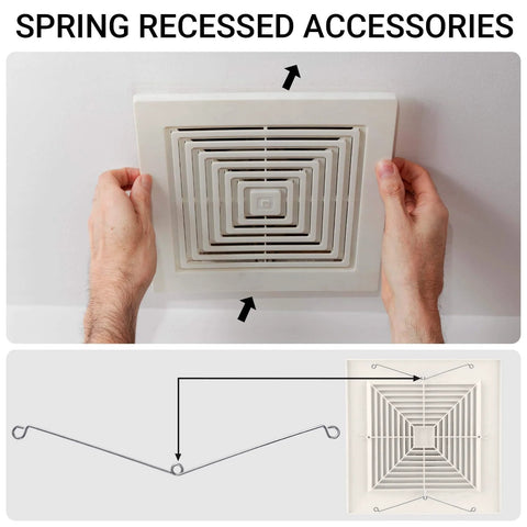 4 Pack Recessed Light Spring Clips, Silver Metal Torsion Clips Replacement For Bathroom Fan Covers being installed
