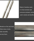 Close-up of 10mm Lead Screw Kit For 3D Printer Dope Bi Directional With Brass Nuts 180mm Total Length showing fine threads and stainless steel build