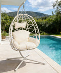 Chill Ready Egg Shaped Hammock Chair For Indoor And Outdoor Use With Removable Washable Cushion And Breathable Woven Design Perfect For Patio