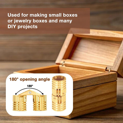 8 Pack Hidden Brass Hinges For Jewelry Boxes And Cabinets Concealed 180 Degree Opening 10mm Size Small Ring Box Hinge
