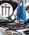Best 2 Jaw Bearing Puller Kit With Low Profile Design Fits Tight Gaps To Scoop Bad Bearings Out Fast Safely For Home Garage Builds Or Pro Shop Jobs Using Heavy Duty Steel Build For Reliable Work When Fixing Vehicles Everywhere You Hit The Road. 2 jaw steel puller on car engine