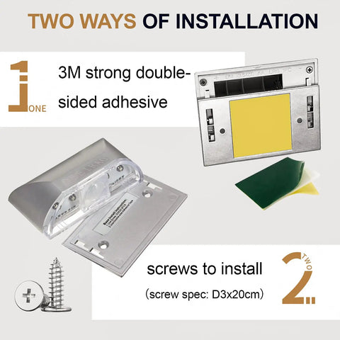 Infrared PIR Wireless Motion Sensor LED Light For Kitchen Hallway Stairway Auto On Off Energy Saving Night Lamp With Four LED Bulbs Silver Finish No Sweat Install