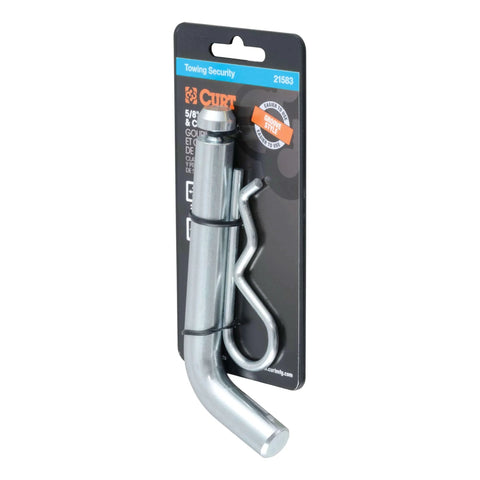 Trailer Hitch Pin And Clip With Grooved Head No Fuss Five Eighth Inch Diameter Fits Two Or Two And A Half Inch Receiver in packaging