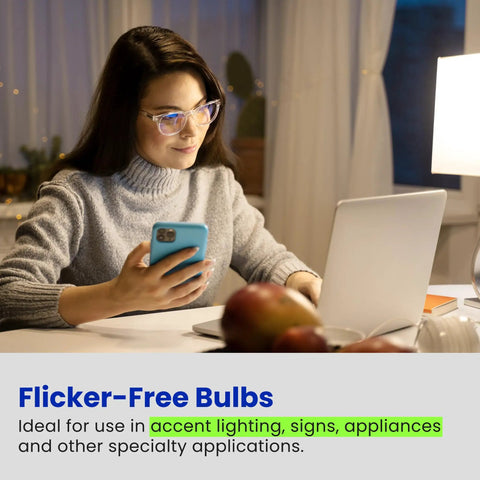 Woman with laptop using T4 LED G9 Base Bulb Dimmable 35W Equivalent Warm White 3000K for accent lighting at home desk