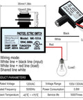 Technical diagram of 4 Pack 120V AC Photoelectric Switch Light Sensor Button Switch With Automatic Illumination Detection for outdoor lighting.