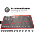 Heavy Duty Canvas Wrench Roll Up Organizer With 13 Pockets For SAE Sizes 1/4 To 1 Inch, Velcro Roll Up Tool Pouch display.