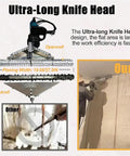 Top Shelf 1800w High Speed Foam Planer Saw For Quick Spray Insulation Cutting And Polyurethane Wall Trimming With 70cm Blade close-up on ultra-long knife head design.