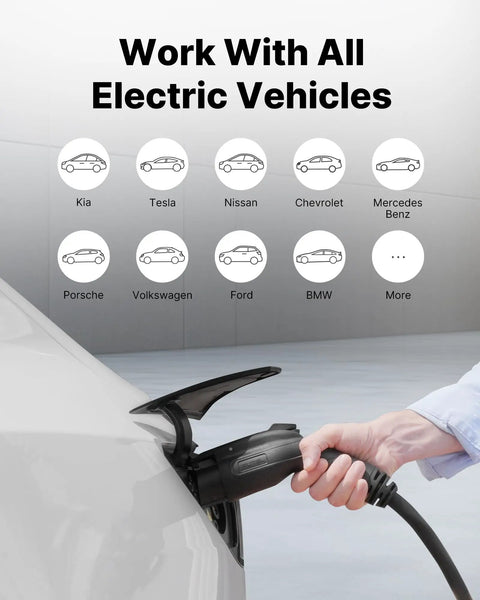 Top Shelf Level Two EV Charger Up To Forty Amps 240 Volt Home Electric Vehicle Charging Station compatible with various brands.