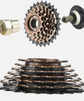 7 Speed Screw On Freewheel For Mountain Bikes Beefy Steel Construction Smooth Quiet Shifting Fits Threaded Hubs On Mountain Hybrid And Road Bikes Easy Indexing With 7 Speed Shifters shown with threading hub and cap
