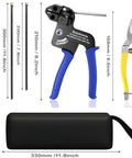 Heavy Duty 304 Stainless Steel Zip Tie Gun Kit With 150 Black Metal Zip Ties In 8 11.8 15.8 Inch Sets Plus Holder Scissors