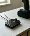 Brushless Controller For Electric Wrench, Beefy Heavy Duty Power Transmission unit on table with cordless tool