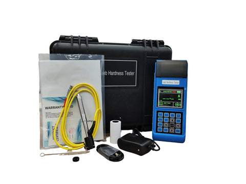 Road Ready On Site Leeb Hardness Tester With Built In Thermal Printer And Bright Graphic Screen For No Sweat Steel Testing Any Place You Park Your Work Truck, including tester, accessories and case.