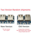 Comparison of new and old versions of 12Pcs 5V Boost Step Up Power Supply Modules with USB ports, depicting LED display variations.