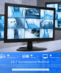 18.5 Inch CCTV Security Monitor With 4K Input Support displaying surveillance footage in home or office setting