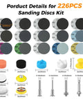 Ultimate 317 Piece Sanding Disc Kit For Headlight Restoration And Detailing Includes Wet Dry Polishing Pads From 60 To 10,000 Grit With Hook Loop Drill Adapter Shank Fit Car Wood Metal Glass Resin showing various grit sanding discs and accessories.