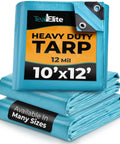 Heavy Duty Waterproof 10x12 Tarp 12 Mil Thick Blue Cover For Camping Tent Boat RV Car And Pool UV Resistant Rip And Tear Proof