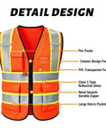 Legit Kickass High Visibility Reflective Safety Vest With Zippered Pockets And Breathable Mesh Panels Built Tough showing detailed pocket design.