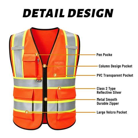 Legit Kickass High Visibility Reflective Safety Vest With Zippered Pockets And Breathable Mesh Panels Built Tough showing detailed pocket design.