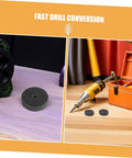 Six Piece Nylon Buffing Polishing Wheels With 10mm Arbor For Metalwork Auto Detailing Stone Masonry And Furniture Projects Universal Fit placed next to a drill.